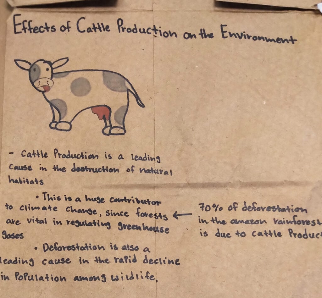 Image of a student's drawing about food waste